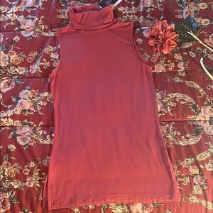 ☄️2 for $14 SaLe💫Bobeau Sleeveless Ribbed Turtleneck Tunic, Sz S, NWT with flaw